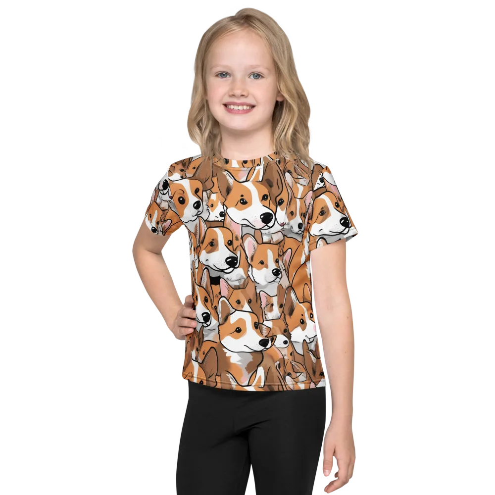 Corgi Couture on Kids Crew Neck T-Shirt — Front