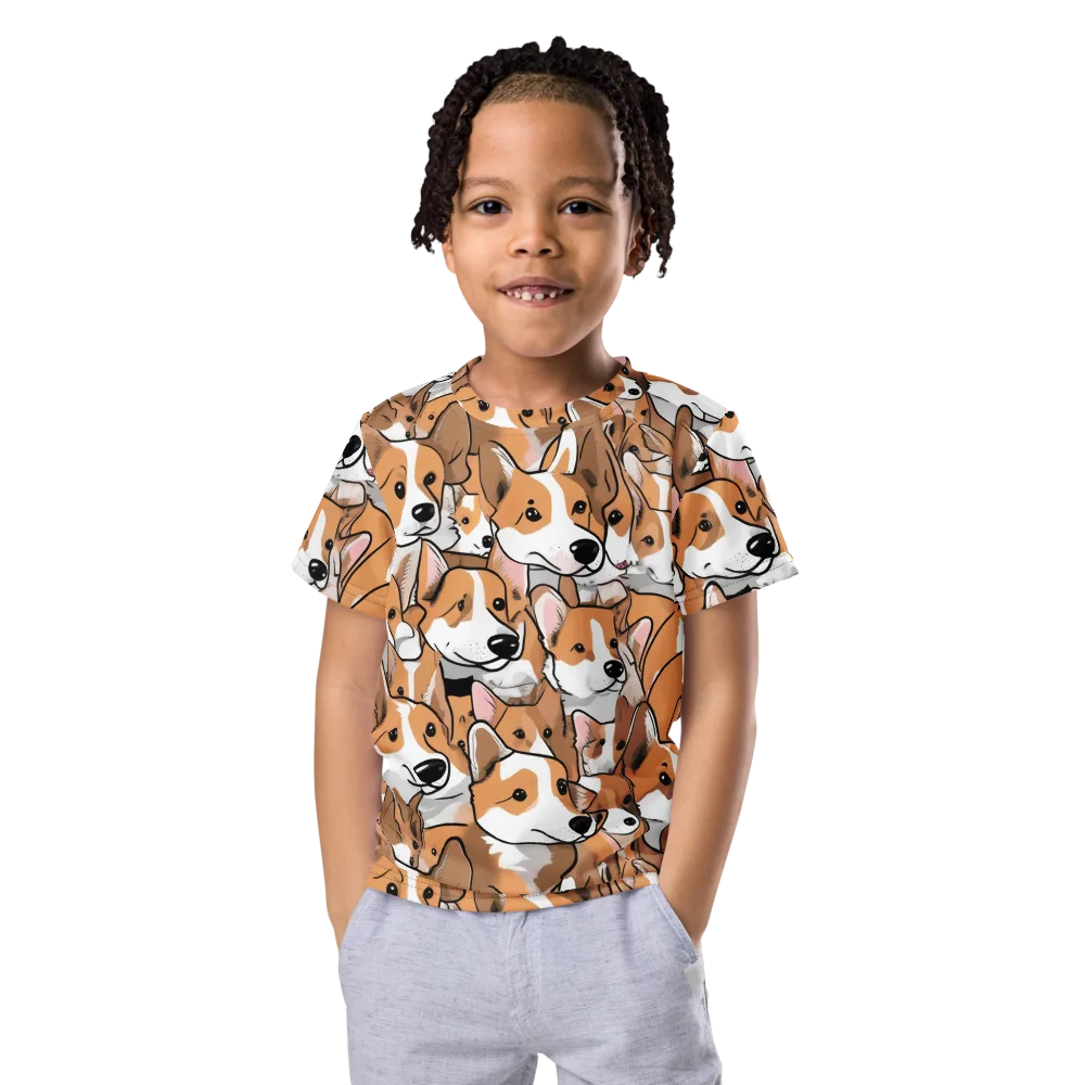 Corgi Couture on Kids Crew Neck T-Shirt — Front