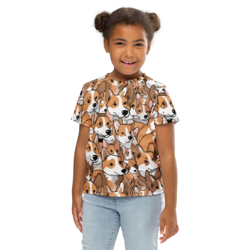 Corgi Couture on a Kids Crew Neck T-Shirt