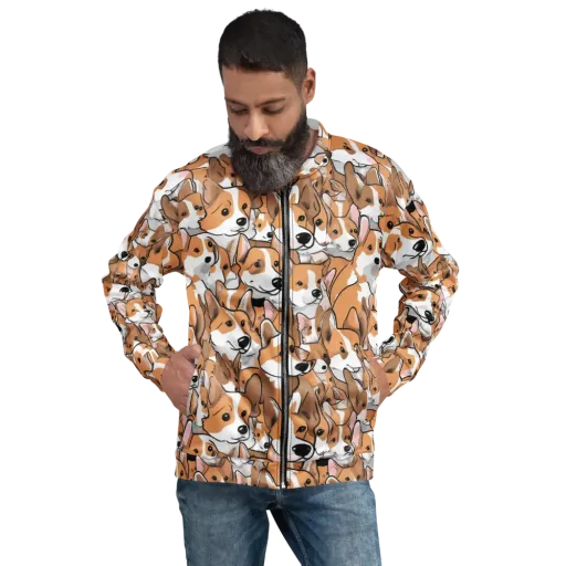 Corgi Couture on a Bomber Jacket