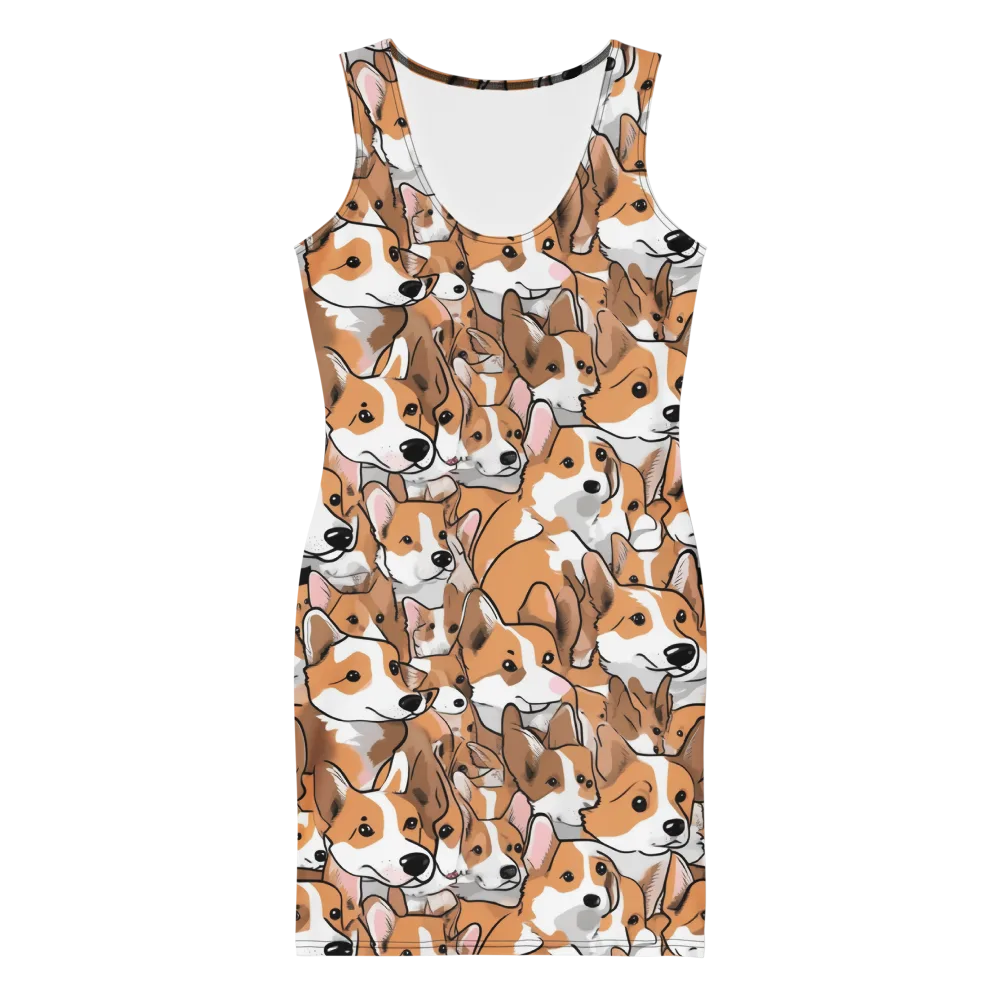 Corgi Couture on Bodycon Dress — Front