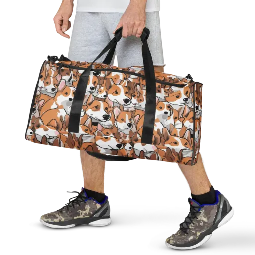 Corgi Couture on a Duffle Bag