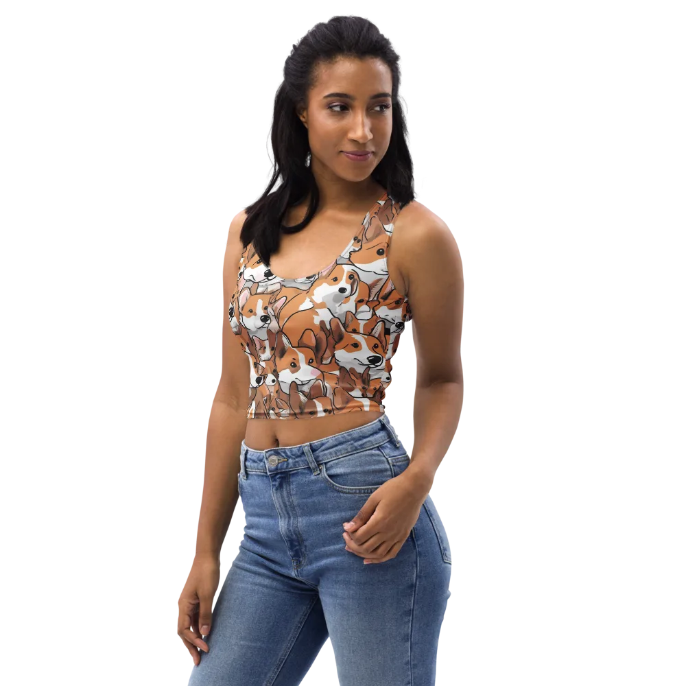 Corgi Couture on Crop Top — Left Front