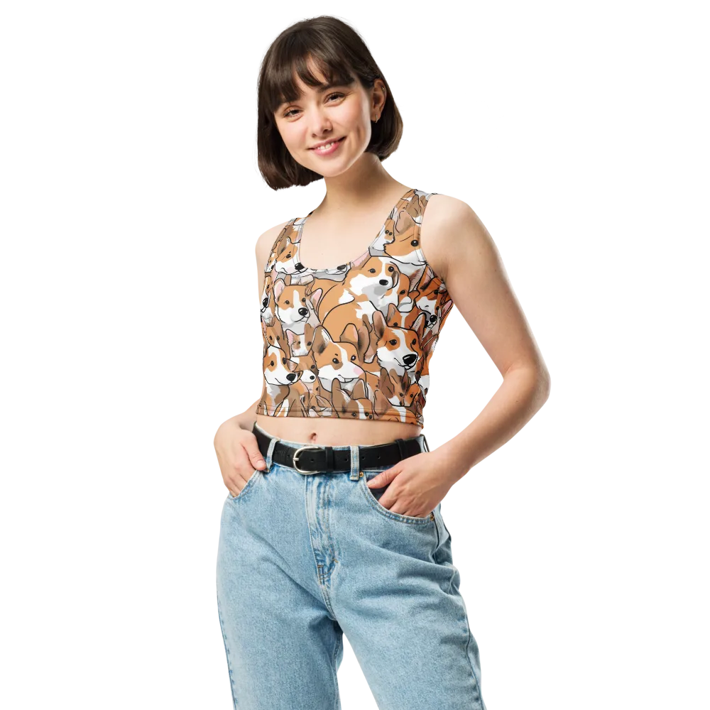 Corgi Couture on Crop Top — Front