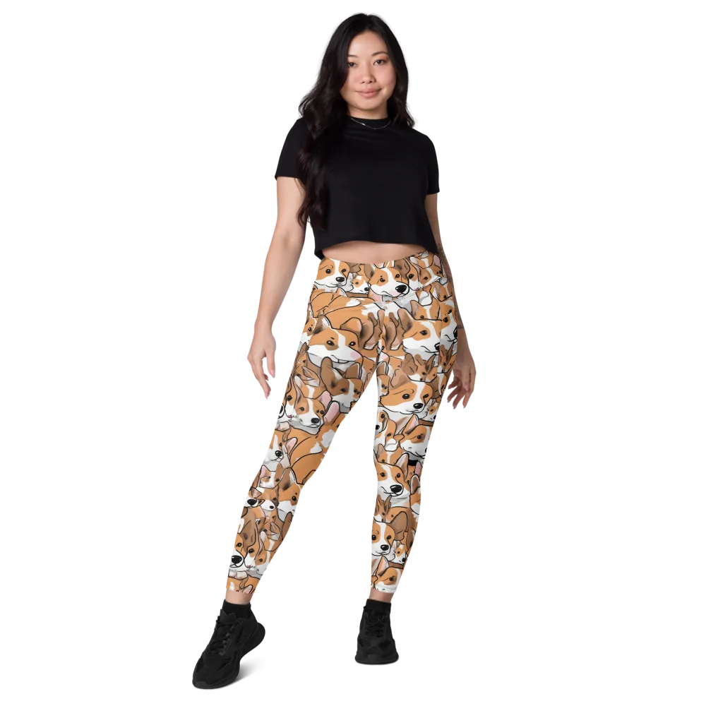 Corgi Couture on Leggings with Pockets — Front