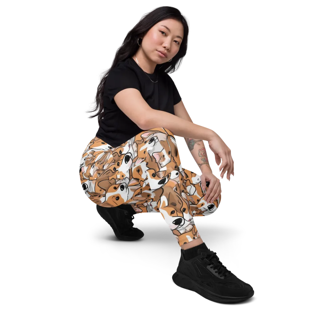 Corgi Couture on Leggings with Pockets — Right Front