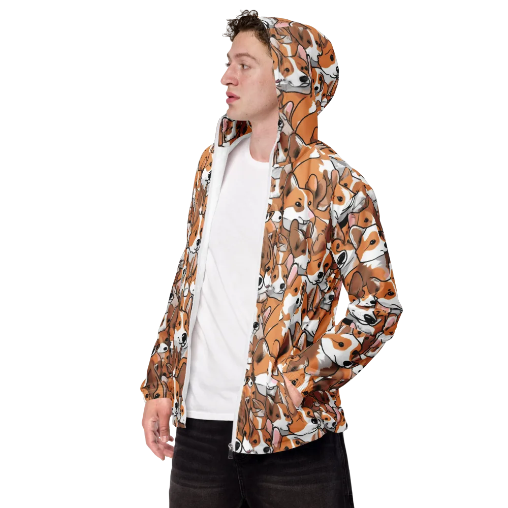 Corgi Couture on Men's Windbreaker — Left Front