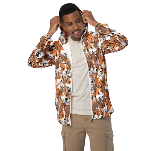 Corgi Couture on a Men's Windbreaker