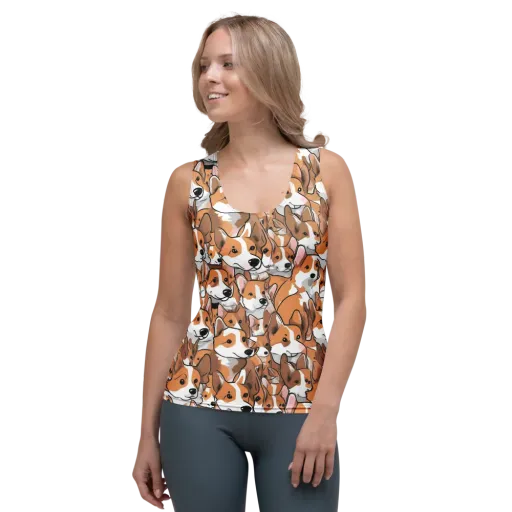 Corgi Couture on a Women's Tank Top