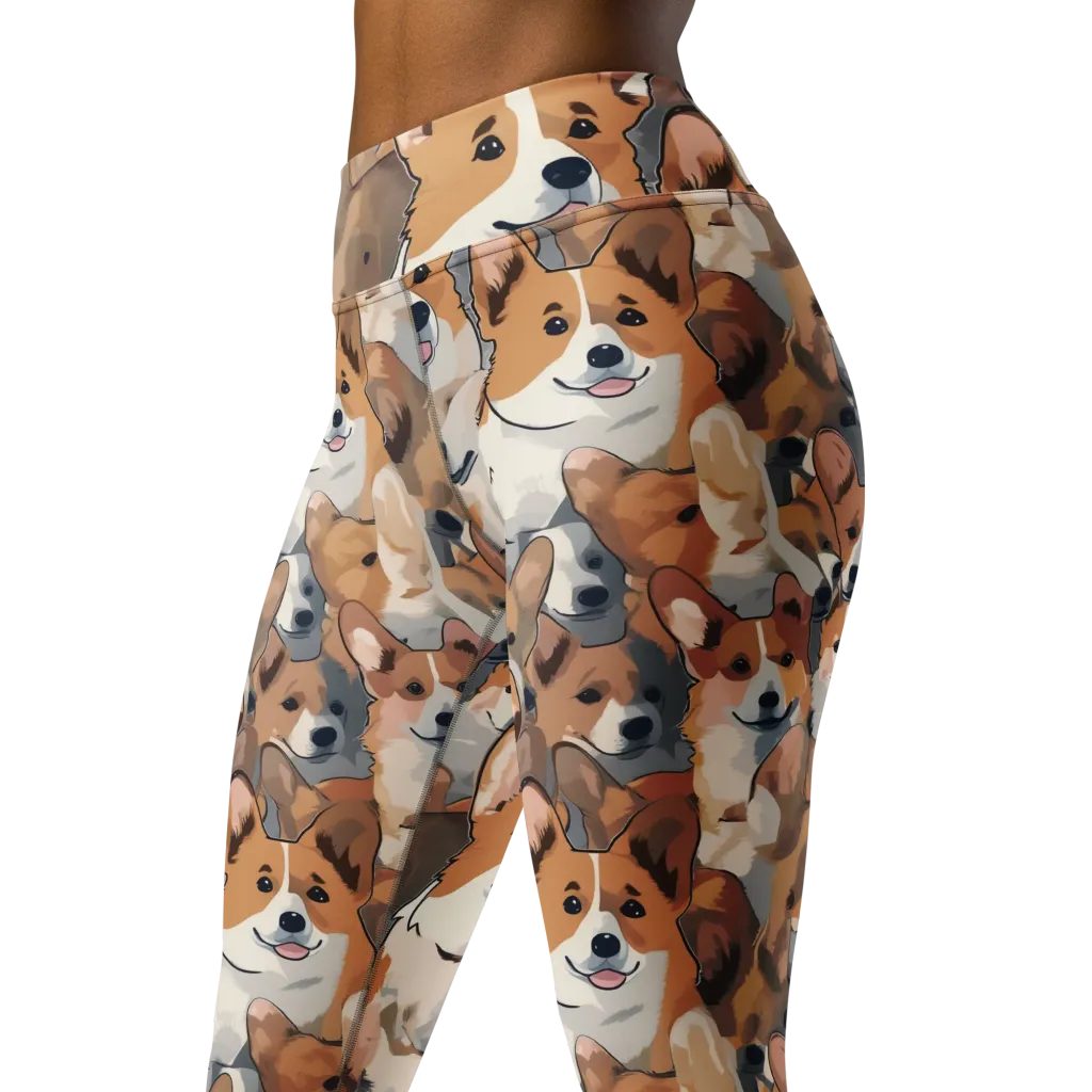 Pembroke Parade on Yoga Leggings — Left Front