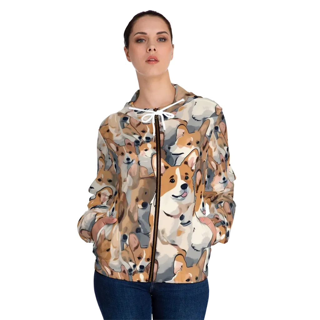 Pembroke Parade on Women's Full-Zip Hoodie — Front On Person