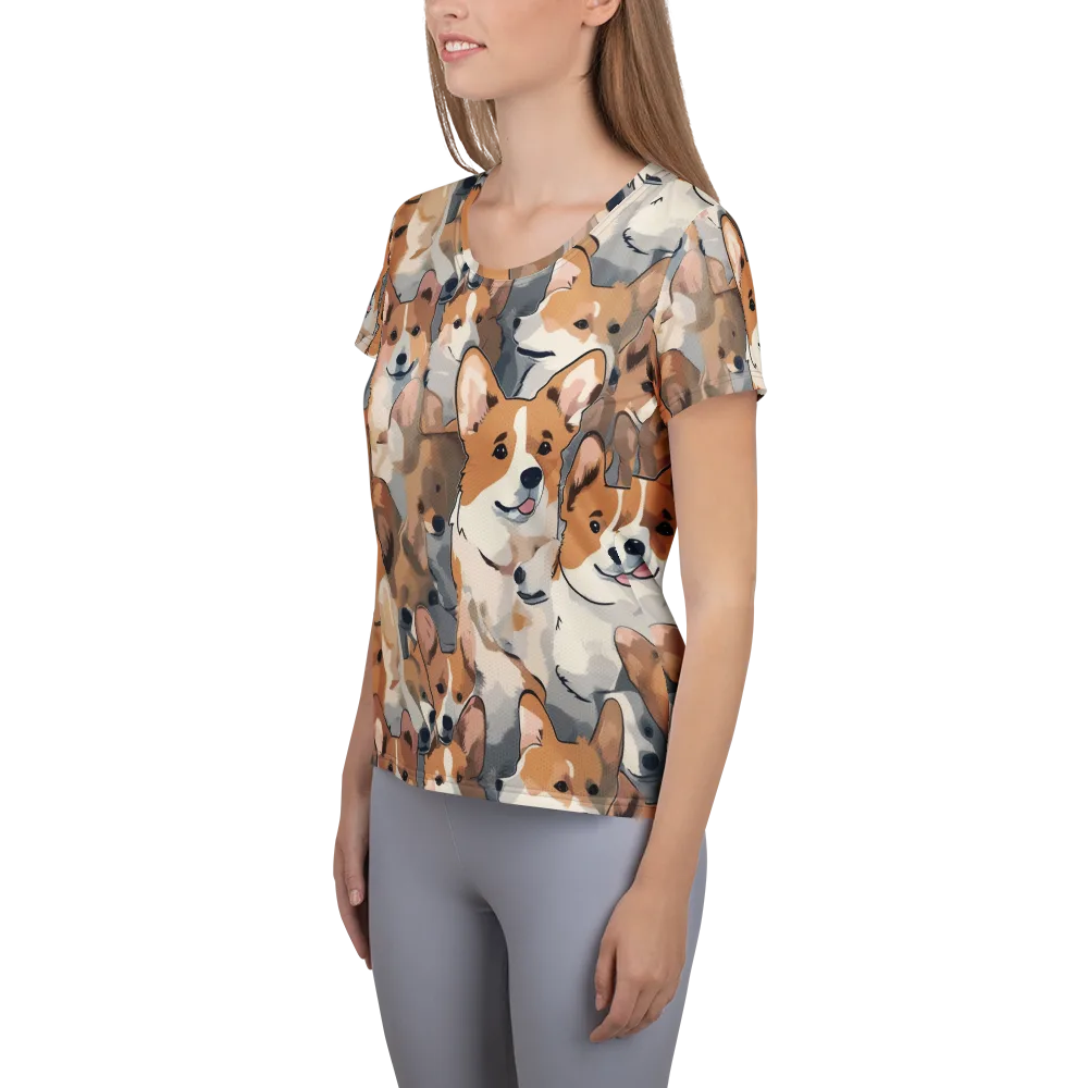Pembroke Parade on Women's Athletic T-Shirt — Left