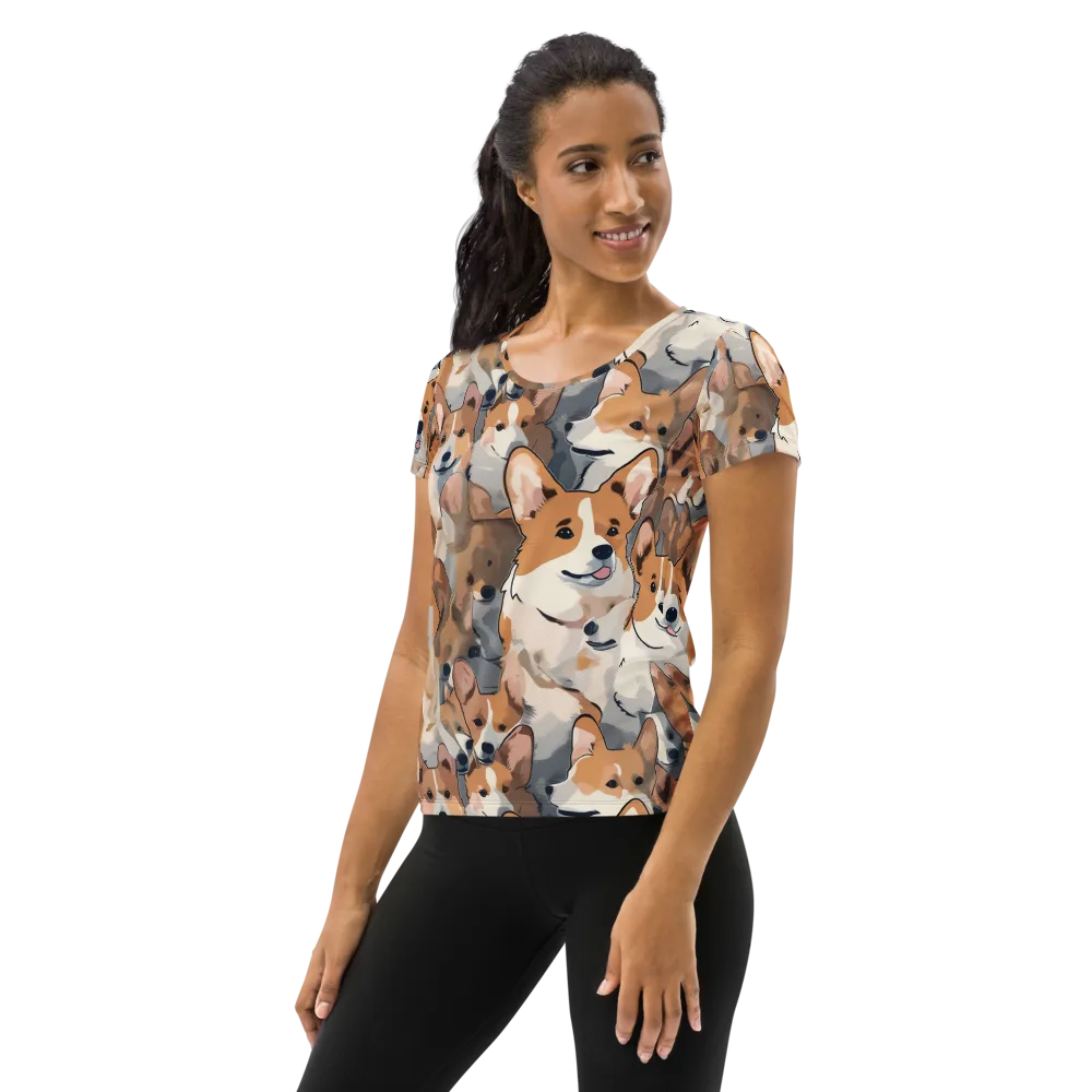 Pembroke Parade on Women's Athletic T-Shirt — Left