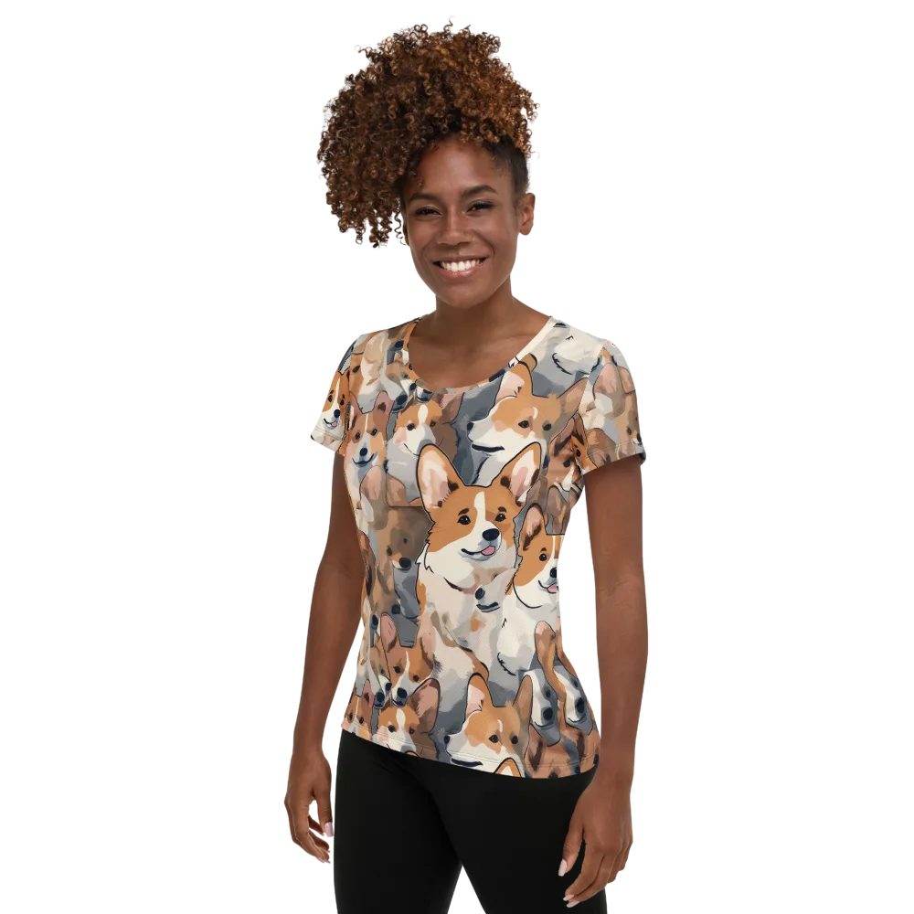 Pembroke Parade on Women's Athletic T-Shirt — Left
