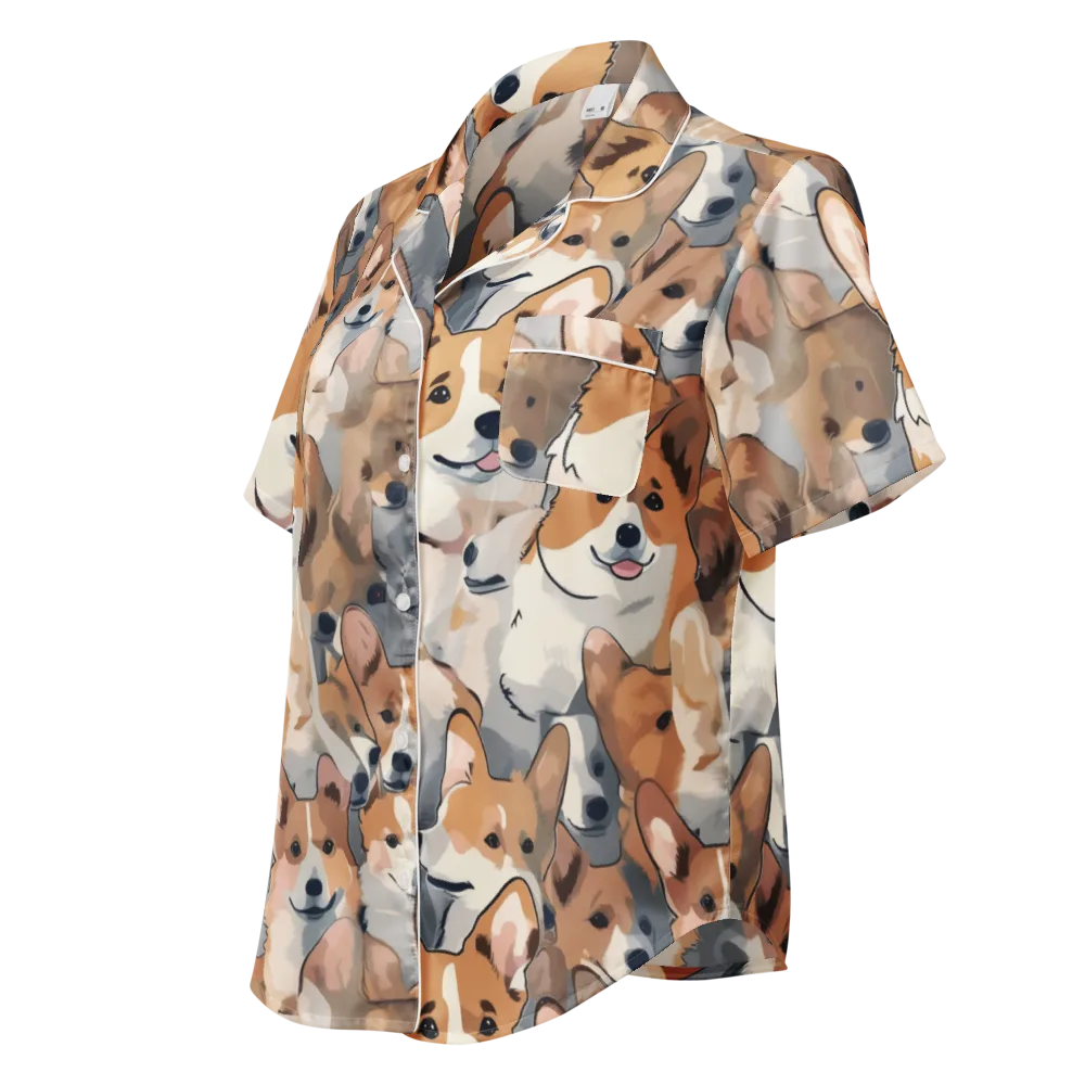 Pembroke Parade on Women's Short Sleeve Pajama Top — Left Front