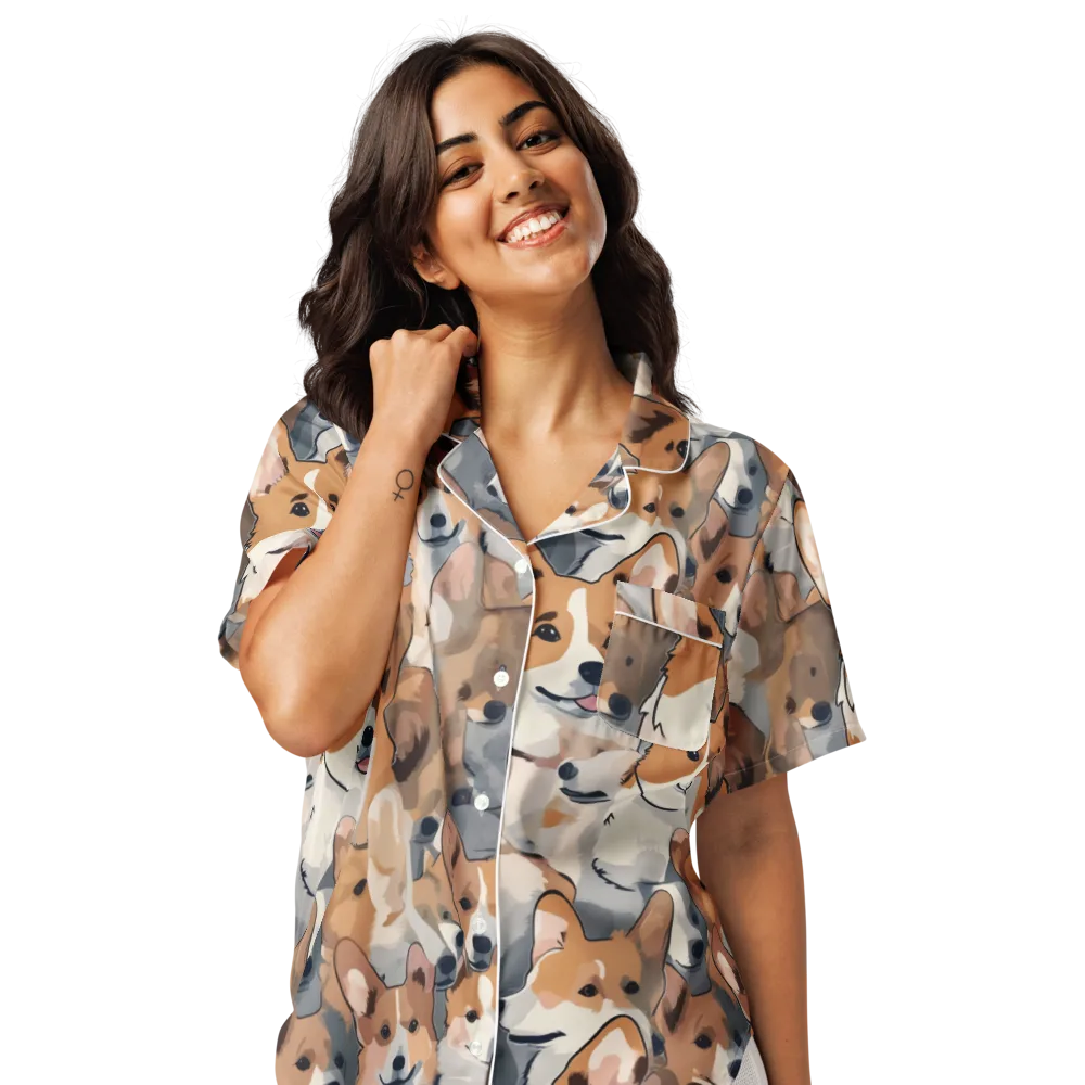 Pembroke Parade on Women's Short Sleeve Pajama Top — Front