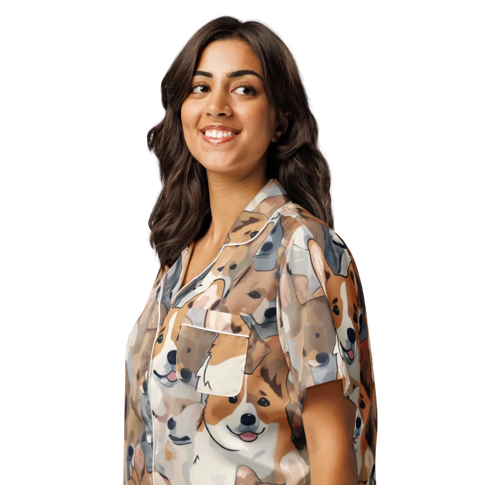 Pembroke Parade on Women's Short Sleeve Pajama Top — Left Front