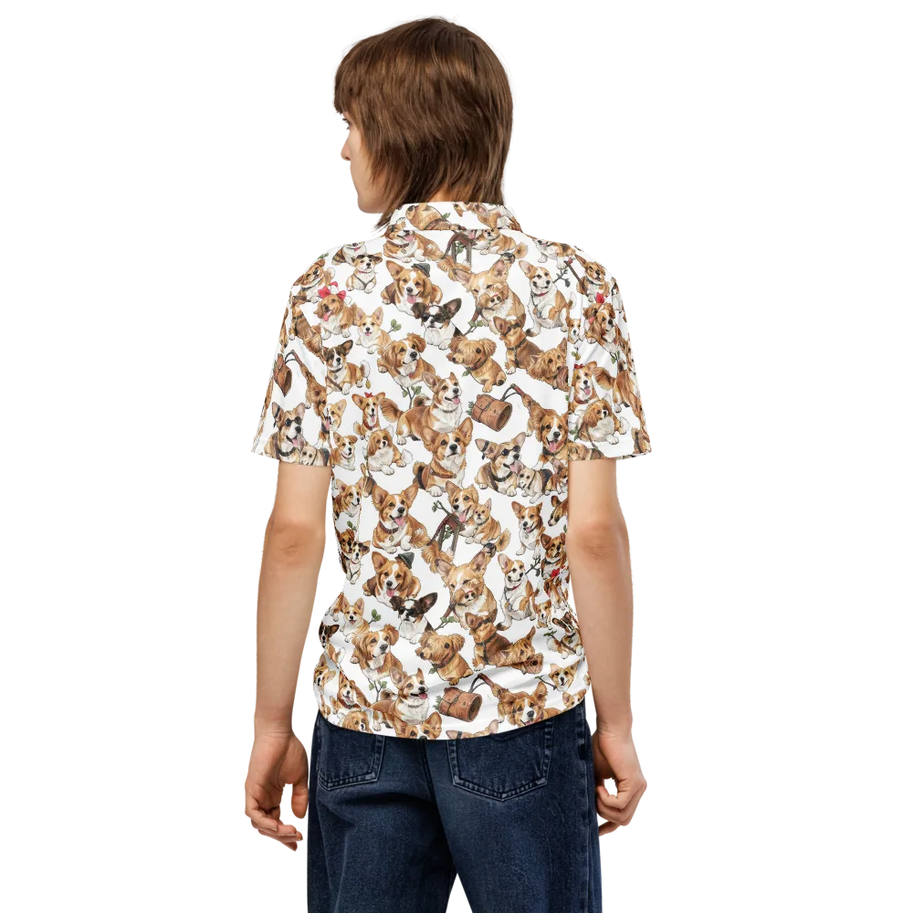 Corgi Country Club on Men's Slim Fit Polo Shirt — Back
