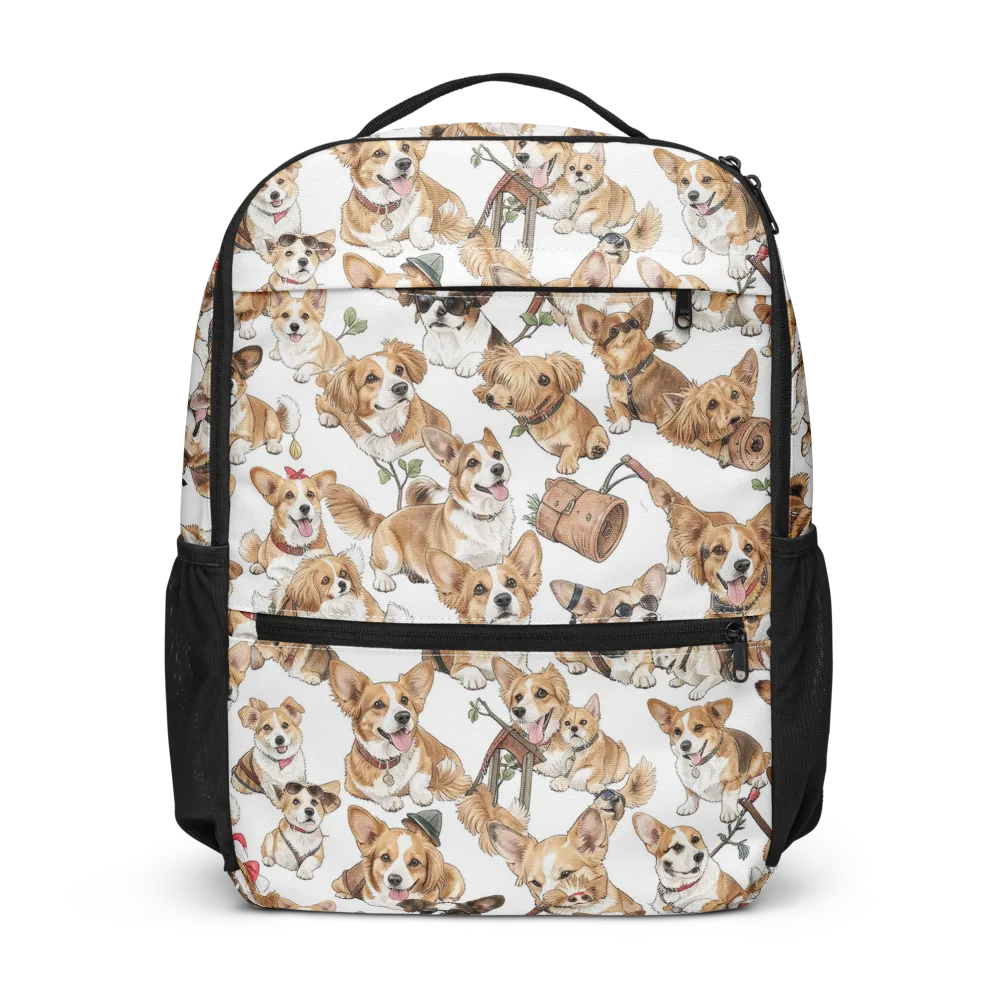 Corgi Country Club on Utility Backpack — Front
