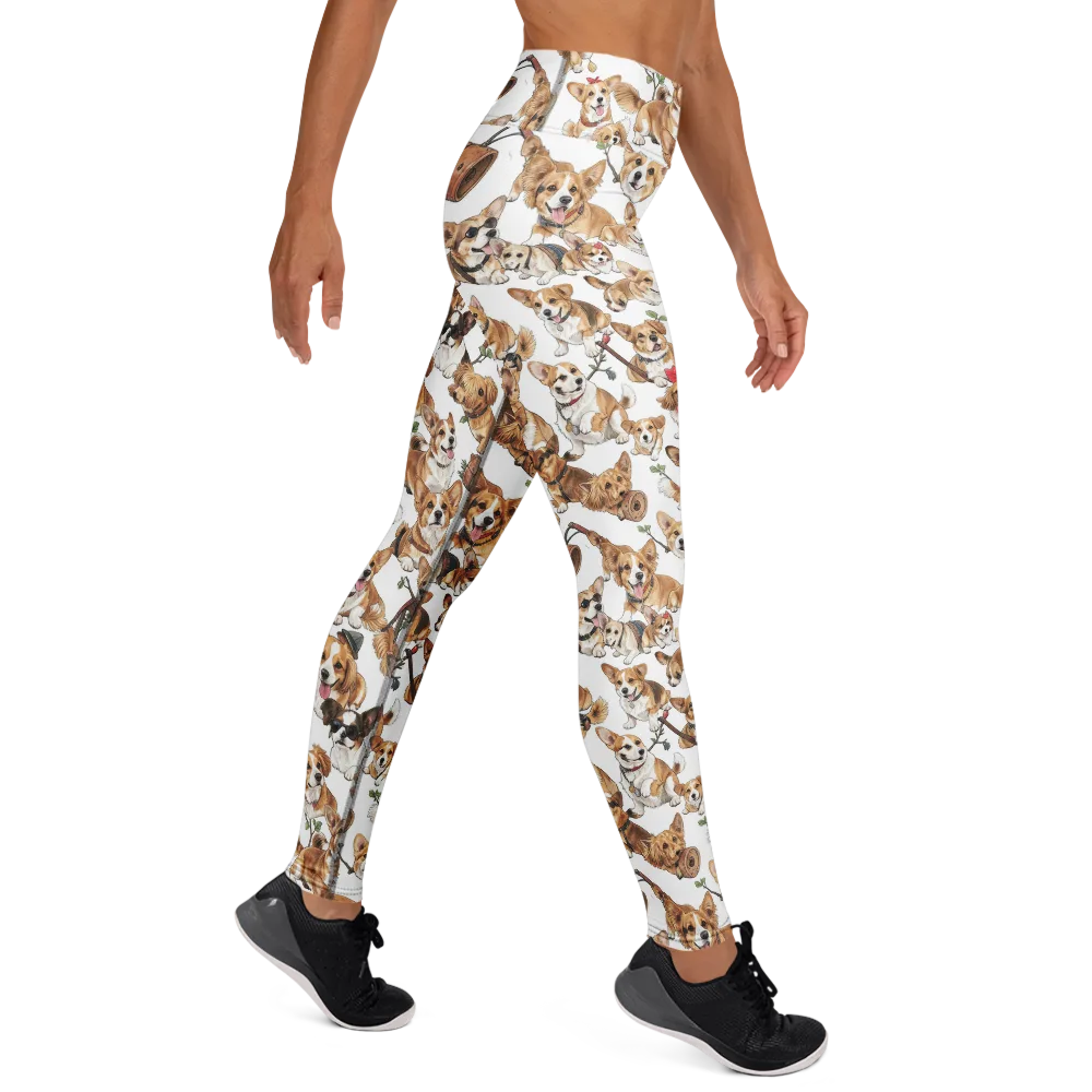 Corgi Country Club on Yoga Leggings — Right