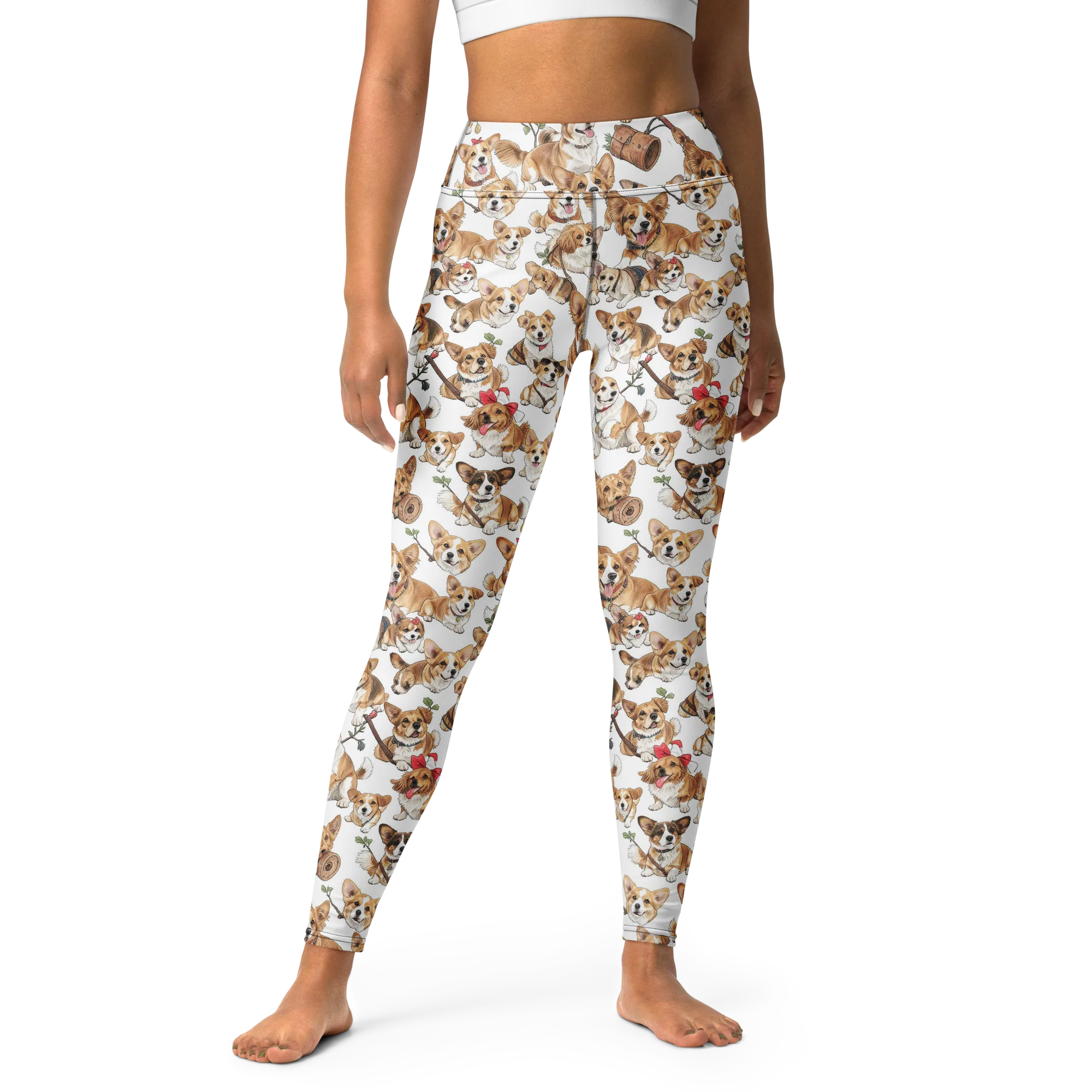 Corgi Country Club on Yoga Leggings — Front