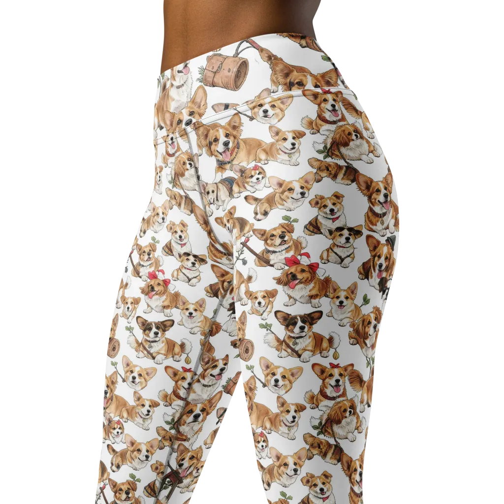 Corgi Country Club on Yoga Leggings — Left Front