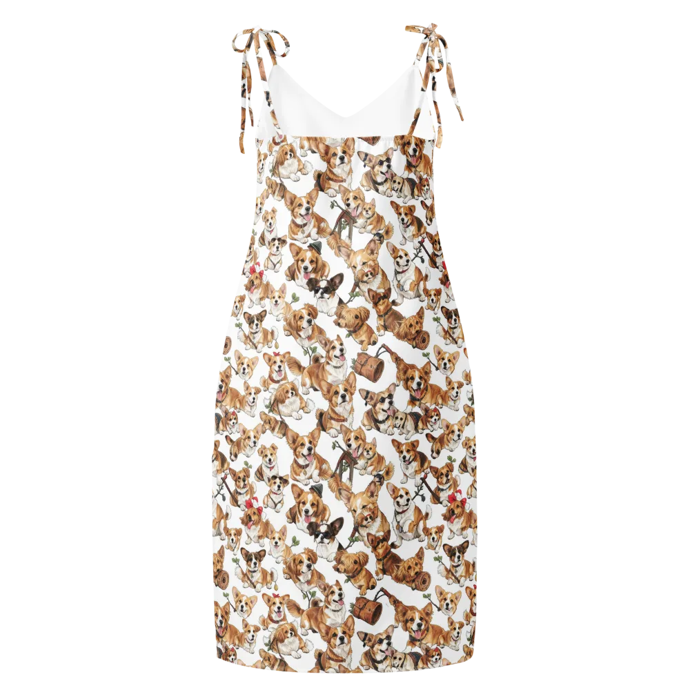 Corgi Country Club on Slip Dress — Back