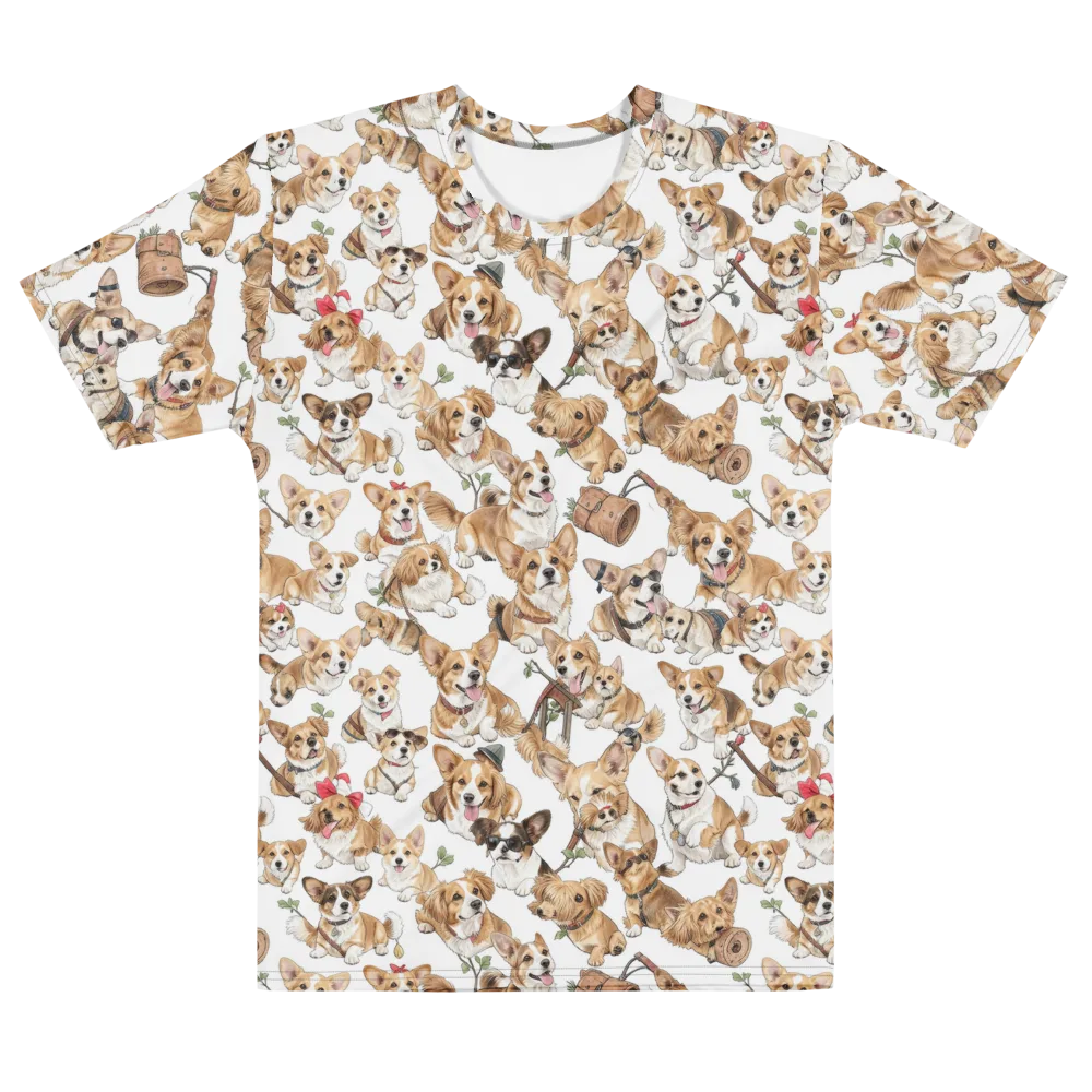 Corgi Country Club on Men's Cotton Crew Neck T-Shirt — Front