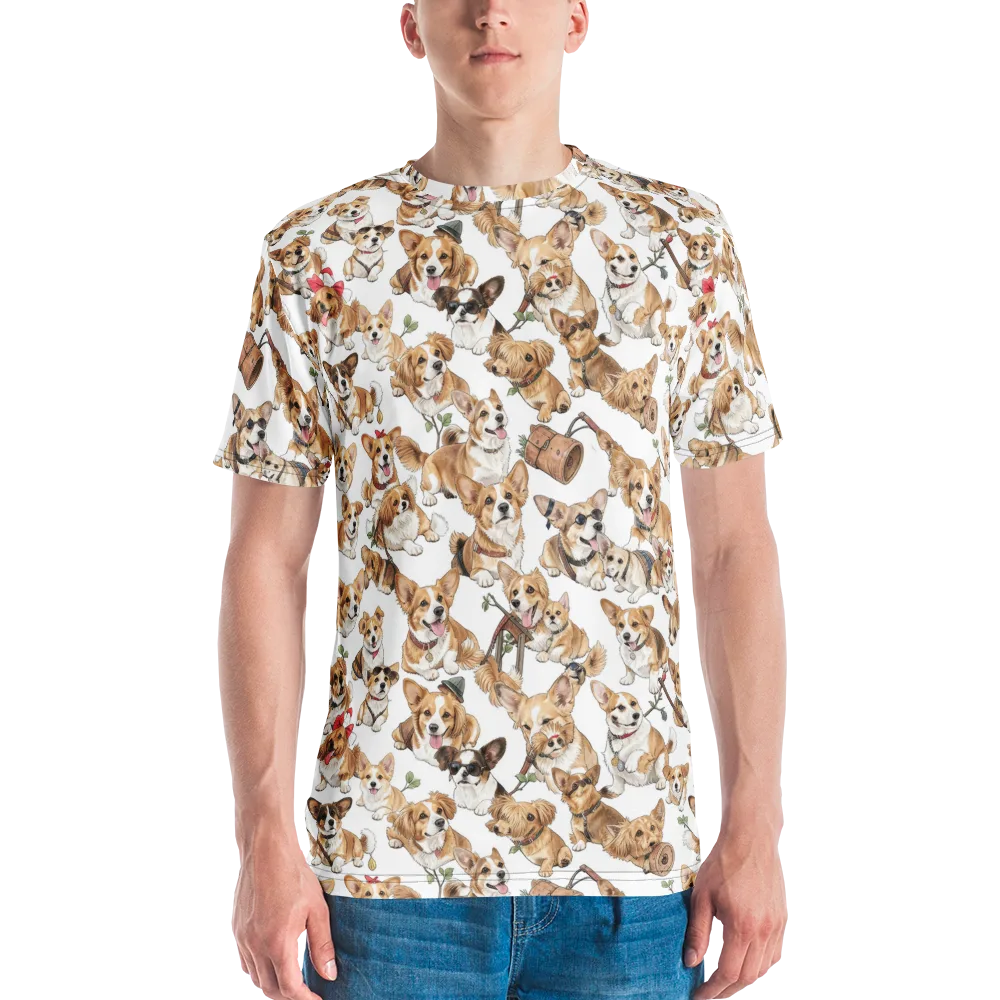 Corgi Country Club on Men's Crew Neck T-Shirt — Front