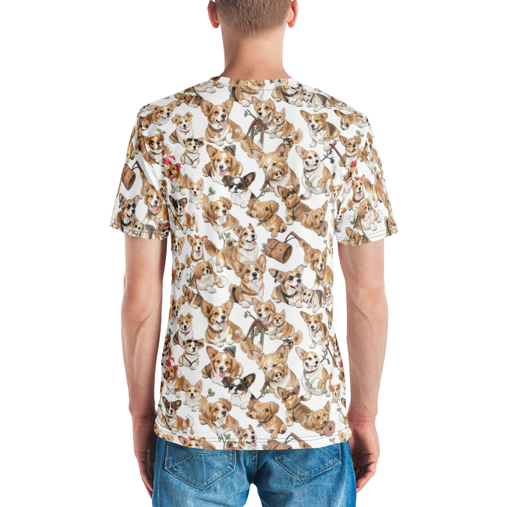 Corgi Country Club on Men's Crew Neck T-Shirt — Back