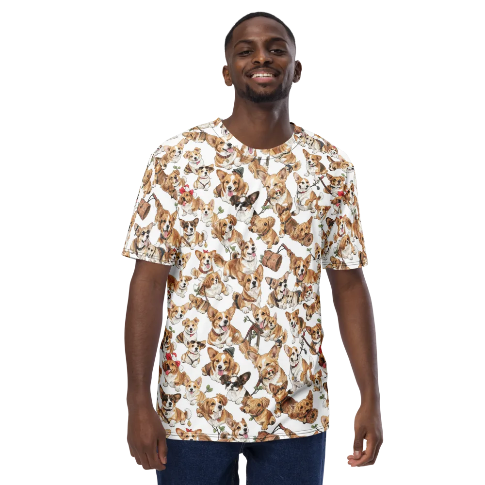 Corgi Country Club on Men's Crew Neck T-Shirt — Front