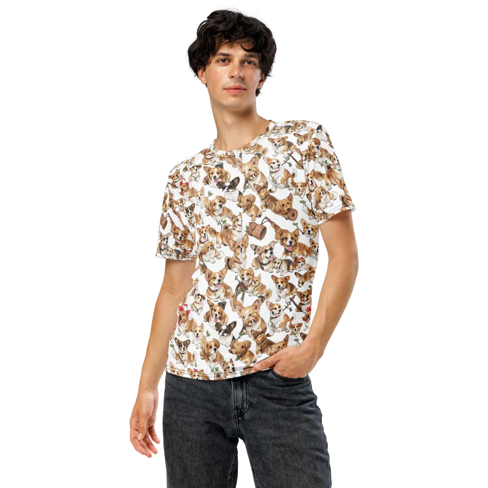 Corgi Country Club on Men's Crew Neck T-Shirt — Front