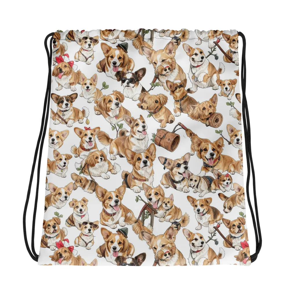 Corgi Country Club on Drawstring Bag — Photo
