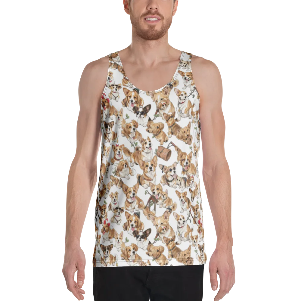 Corgi Country Club on Men's Tank Top — Front