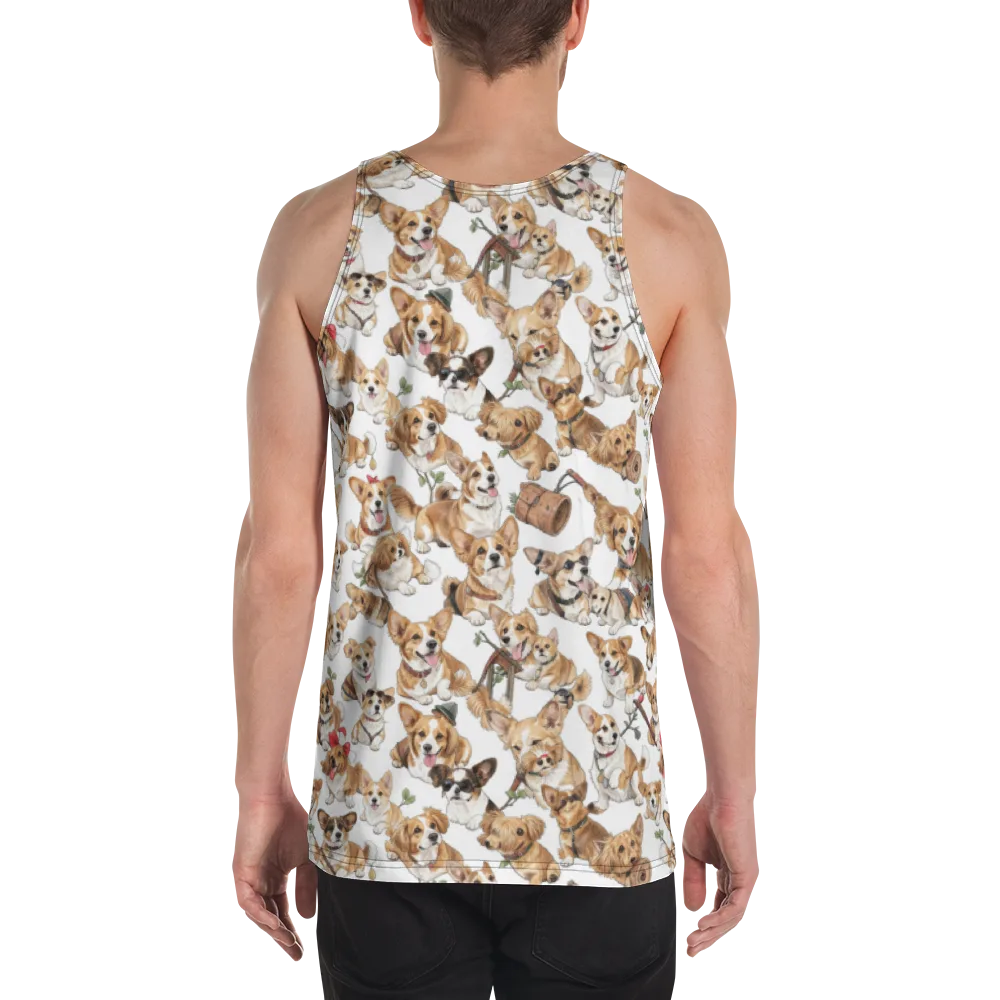 Corgi Country Club on Men's Tank Top — Back