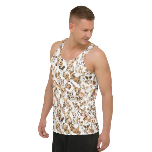 Corgi Country Club on a Men's Tank Top