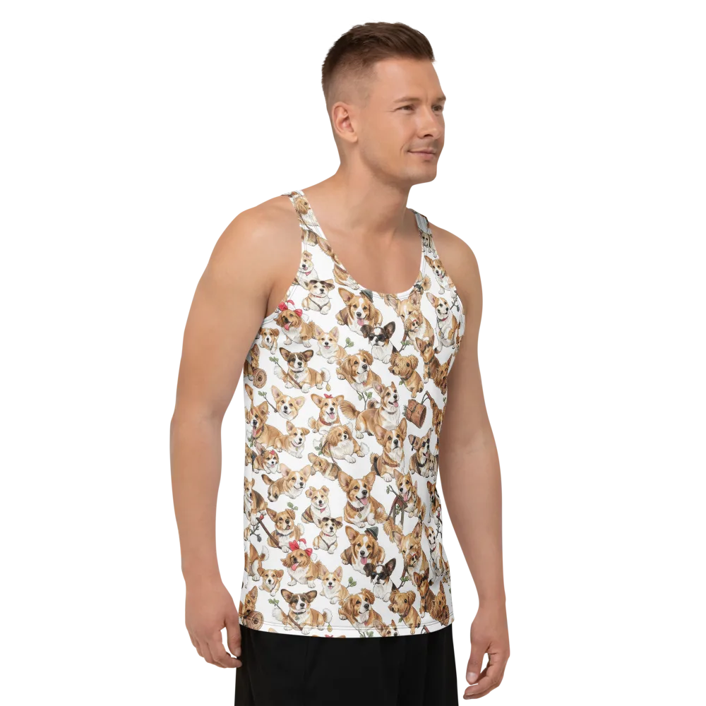Corgi Country Club on Men's Tank Top — Right Front
