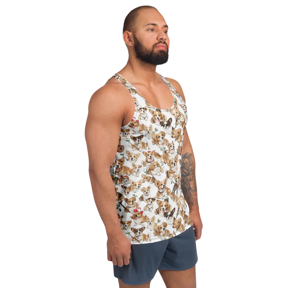 Corgi Country Club on Men's Tank Top — Right Front