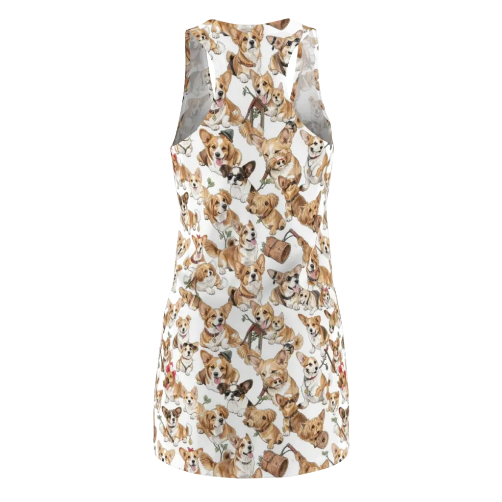 Corgi Country Club on Racerback Dress — Back