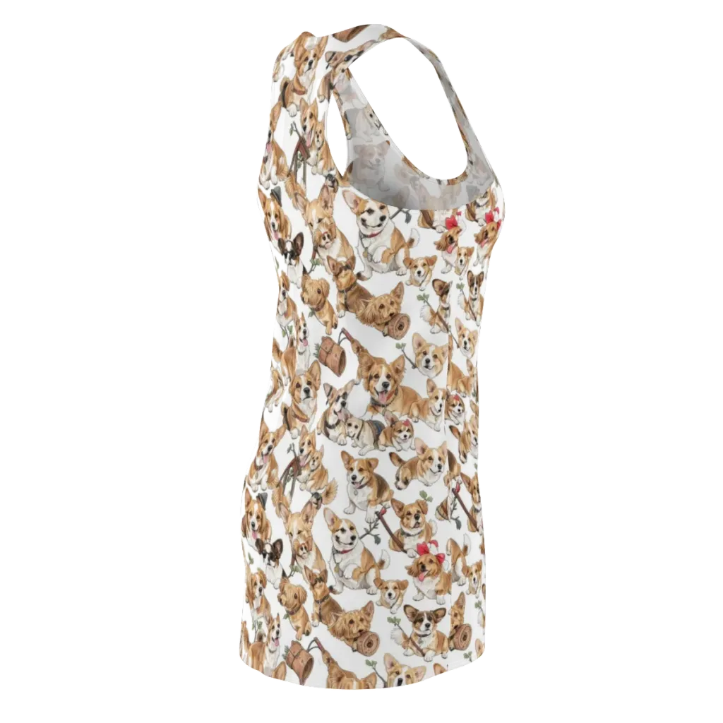 Corgi Country Club on Racerback Dress — Back Side