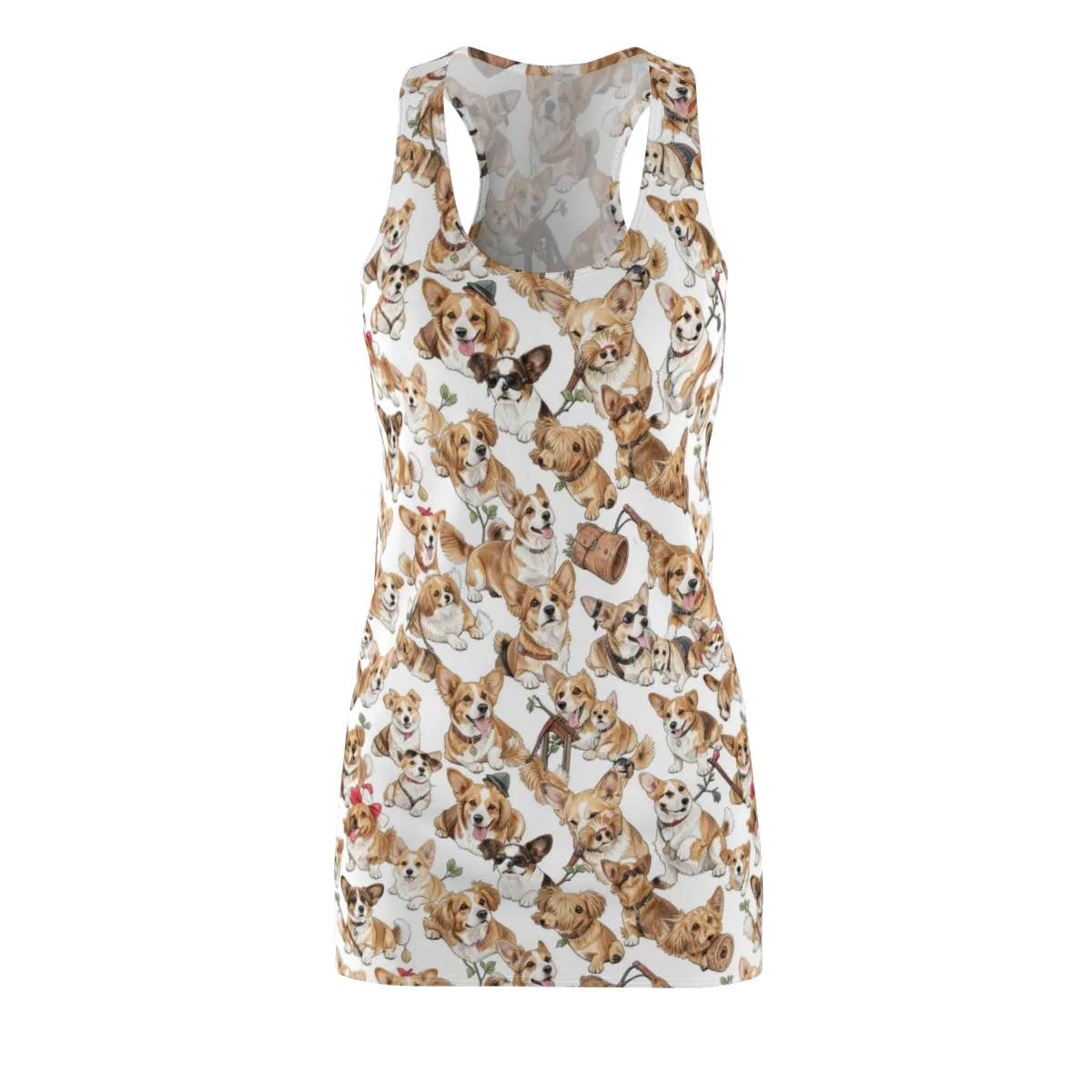 Corgi Country Club on Racerback Dress — Front