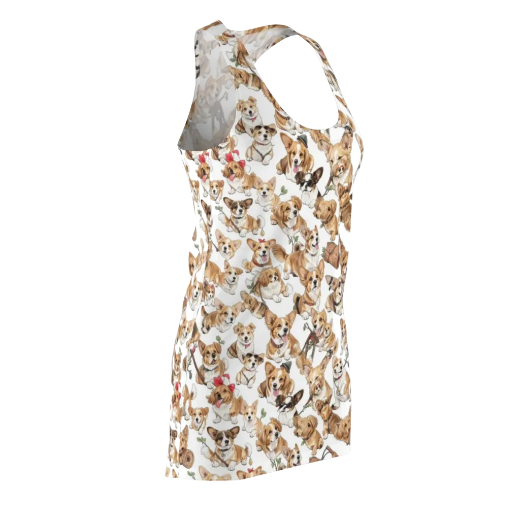 Corgi Country Club on Racerback Dress — Front Side