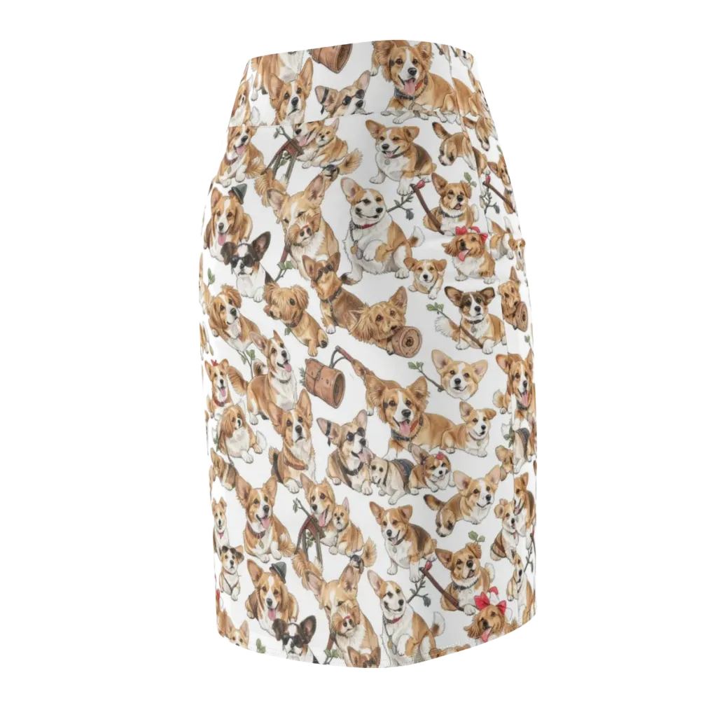 Corgi Country Club on Pencil Skirt — Back Side