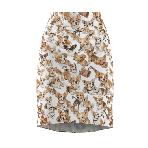Corgi Country Club on a Pencil Skirt