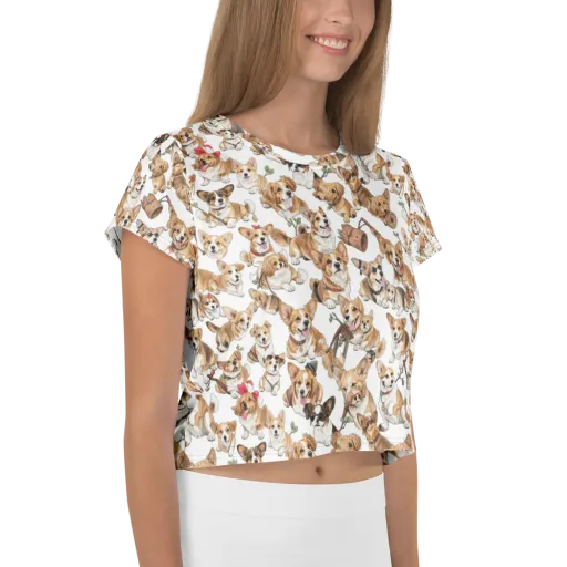 Corgi Country Club on a Crop Tee