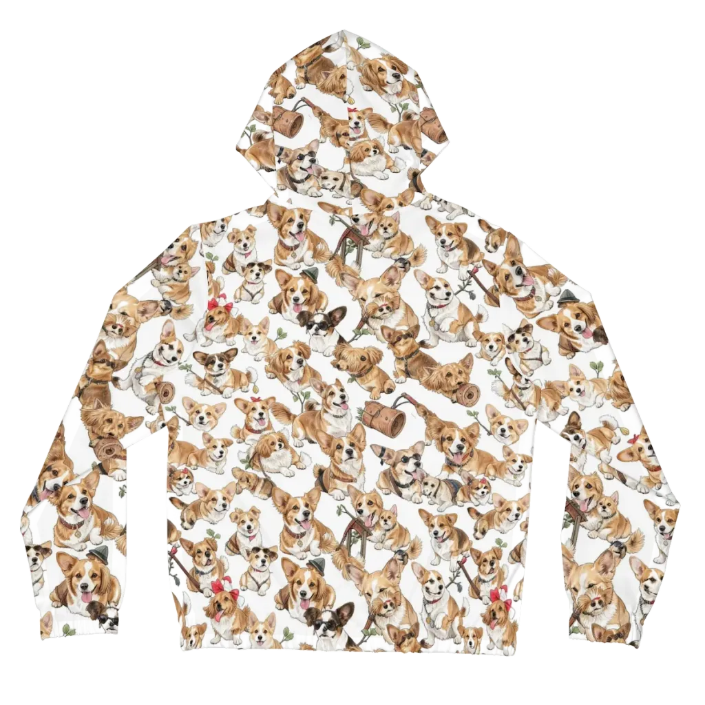 Corgi Country Club on Women's Full-Zip Hoodie — Back