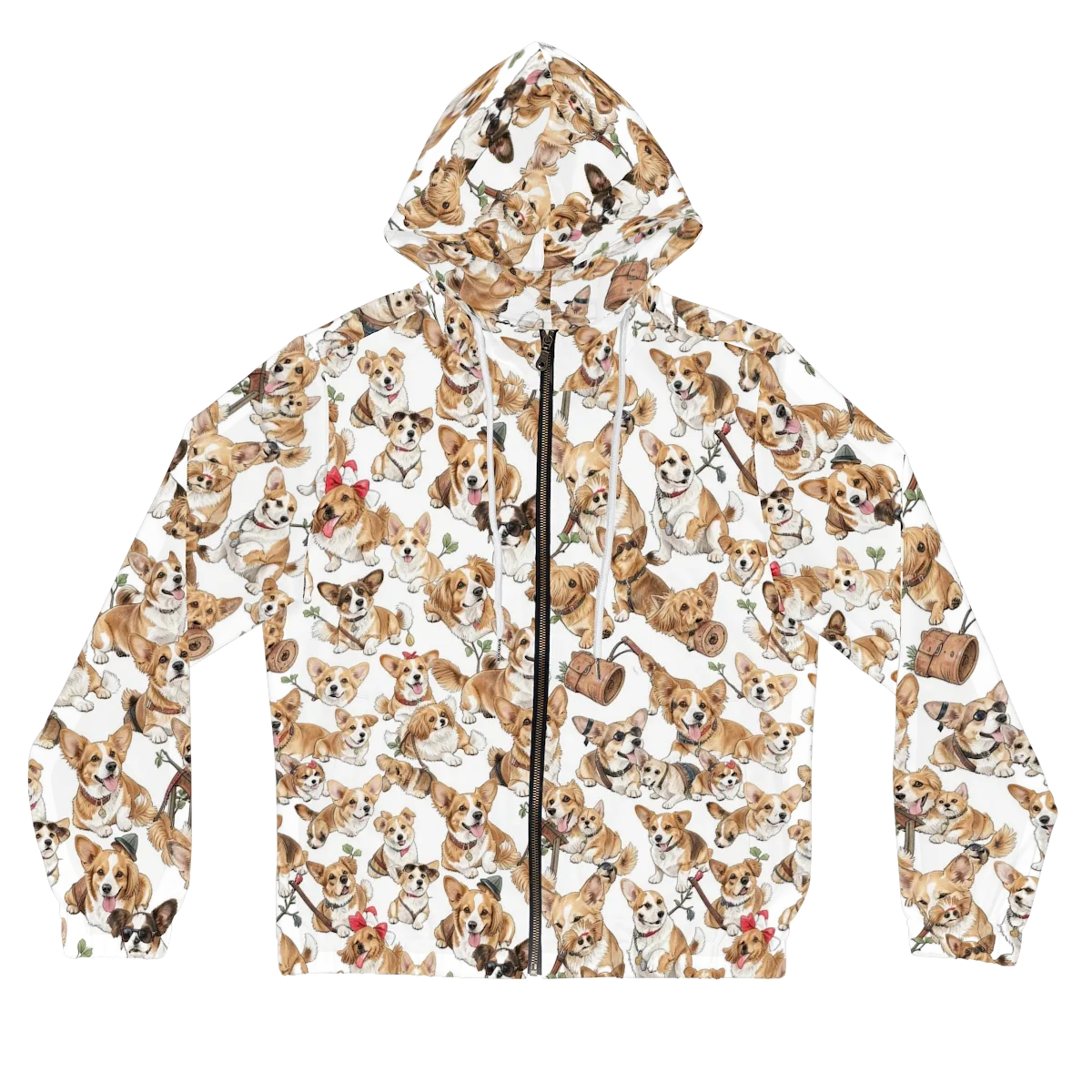 Corgi Country Club on Women's Full-Zip Hoodie — Front