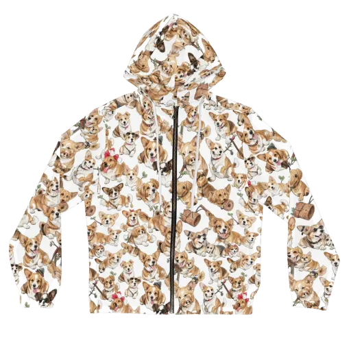 Corgi Country Club on a Women's Full-Zip Hoodie