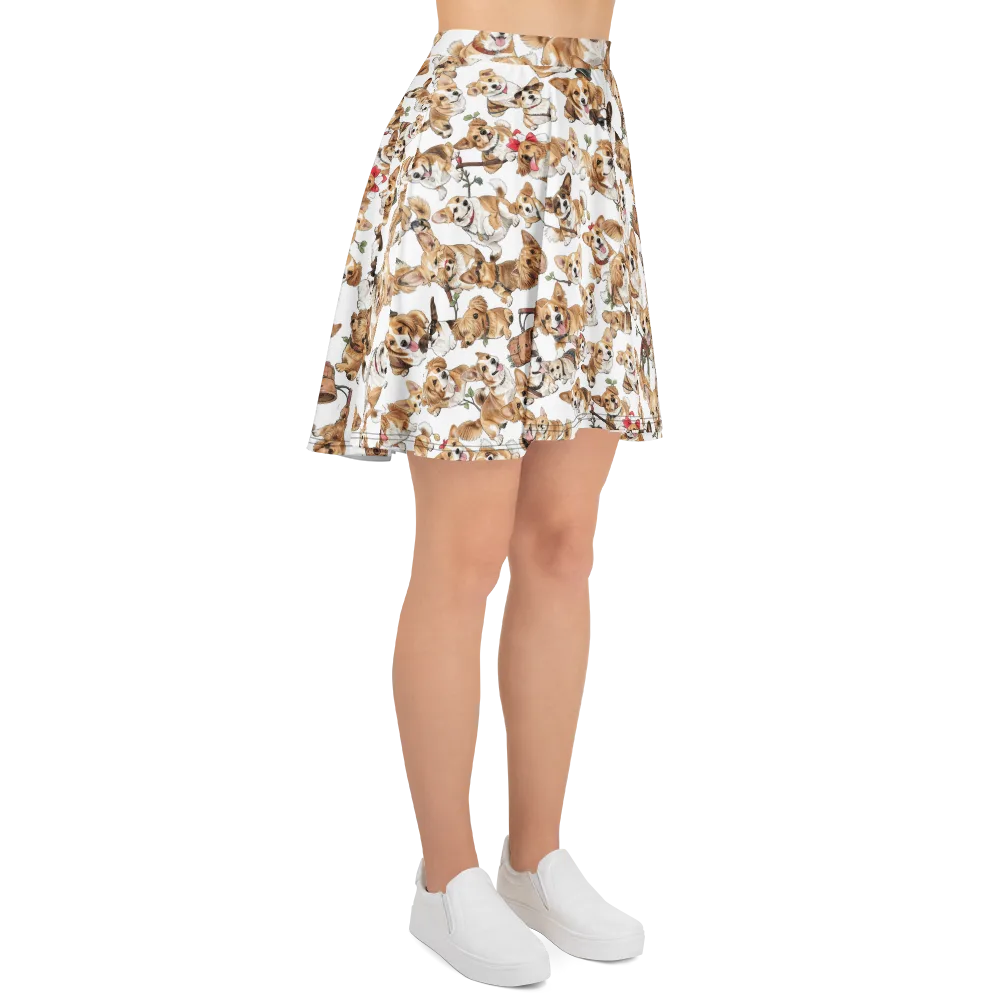 Corgi Country Club on Skater Skirt — Right