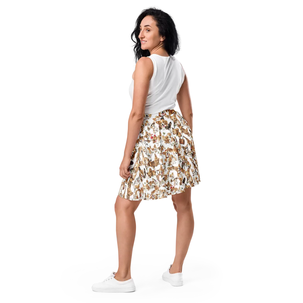 Corgi Country Club on Skater Skirt — Back
